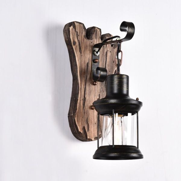 

wall lamp 8 styles loft retro light personalized solid wood bedside creative cafe restaurant living room bar