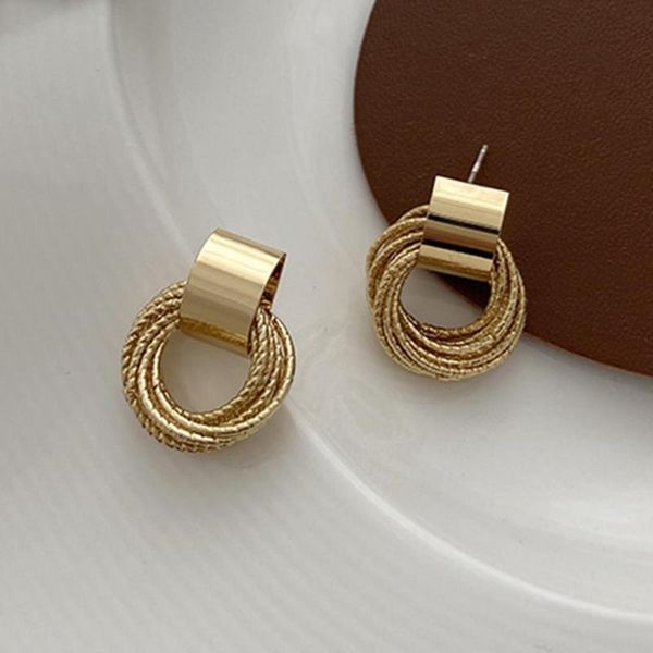 

stud 1 pair women ear studs jewelry multiple small circle pendant temperament all match lightweight earrings accessories, Golden;silver