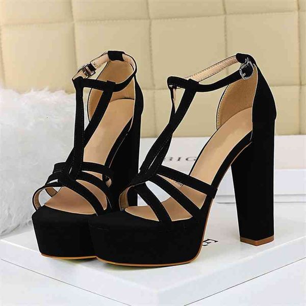 

sandals narrow band women fashion platform wedges high heels gladiator sandals summer office lady chunky shoes sandalias h8kq, Black