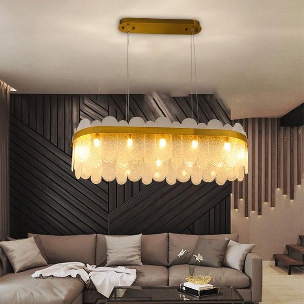 

pendant lamps nordic style led villa living room crystal chandelier bedroom lighting el frosted factory direct sales