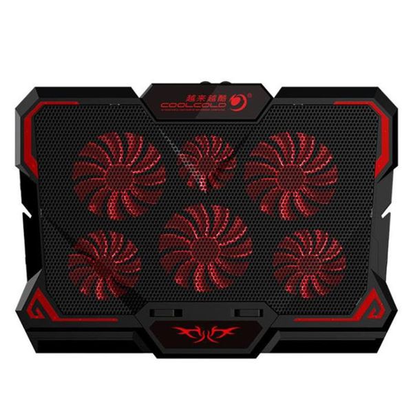 

lapradiator six fan touchpad led screen portable adjustable stand cooling pad pads