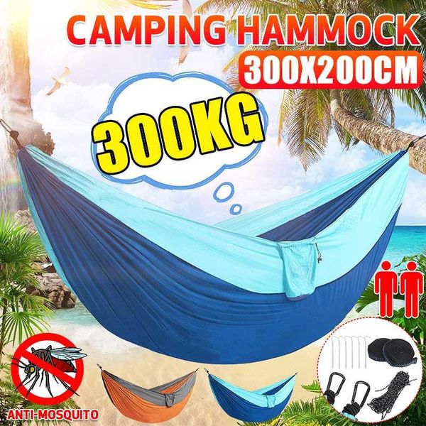 

camp furniture 2 persons 3 in 1 multi-function hammock hanging 300x200cm sleeping bed swing outdoor camping tent sunshade mat picnic travel