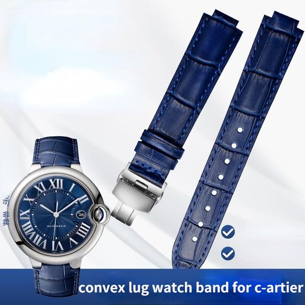 

watch bands band replacement for blue balloon leather strap butterfly buckle convex lug 18 20mm, Black;brown
