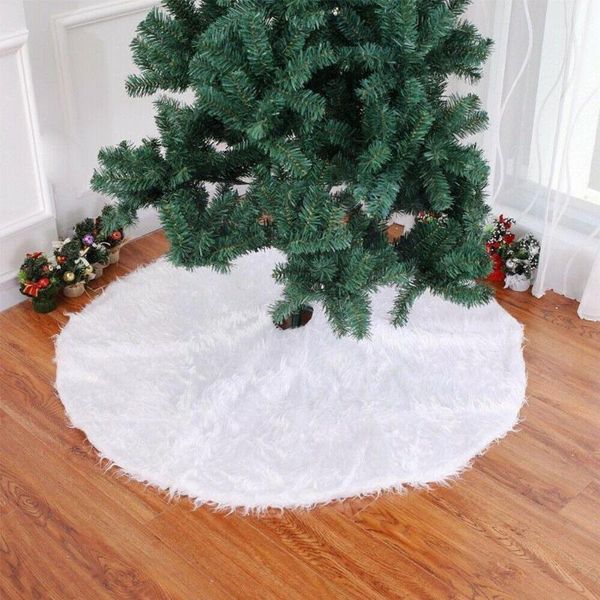 

christmas decorations white plush tree skirt fur carpet merry decoration for home decor skirts year x6z2