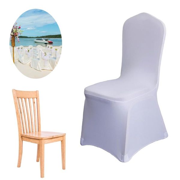 

chair covers spandex elastic polyester dining slipcover removable white kitchen seat case stretch cover for banquet dinner 10pcs