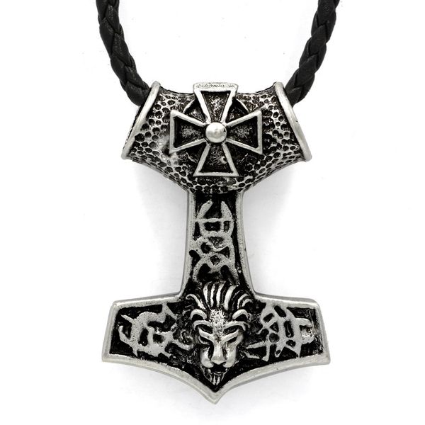 

new jewelry lion head cross necklace men's pendant, Silver