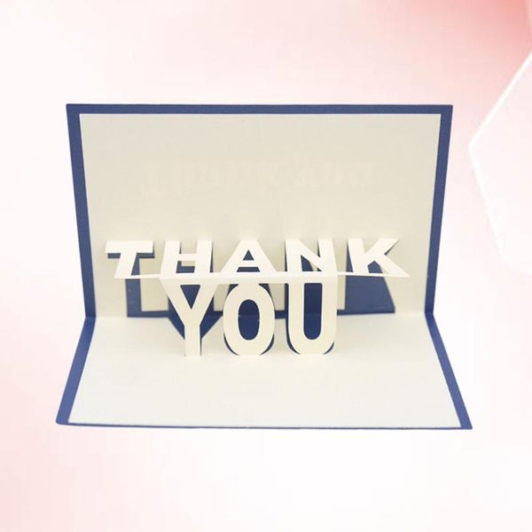 

greeting cards 3d thank you wish hollow papercraft for mother's day (blue)