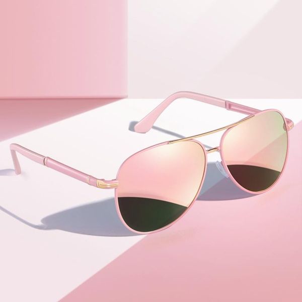 

sunglasses fashion sun polarized glasses vintage men women metal frame driving pilot uv400 protec pink mirror goggle b round, White;black