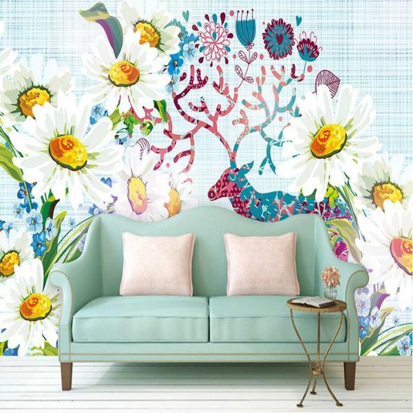 

wallpapers 3d wall paper vintage decorative painting wallpaper muarl pastoral style backdrop home improvement living room