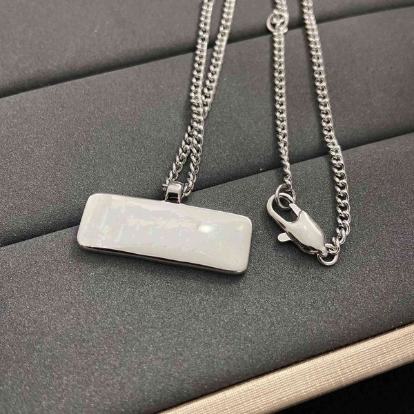 

new style square brand in 2021 women's enamel style necklace, Silver