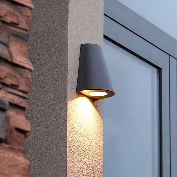 

aluminum led gate lamp modern outdoor wall sconce 3w waterproof lampshade garden fixtures balcony courtyard lighting lamps