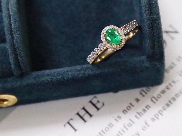 

cluster rings shilovem 925 sterling silver real natural emerald fine jewelry women trendy wedding open wholesale 3*4mm jcj0304812agml, Golden;silver