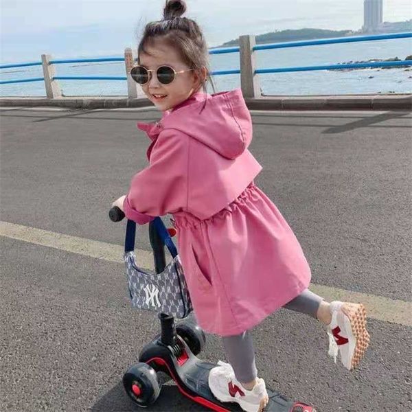 

girls' autumn clothes children's korean version of the windbreaker jacket baby foreign style coat skirt 211204, Blue;gray