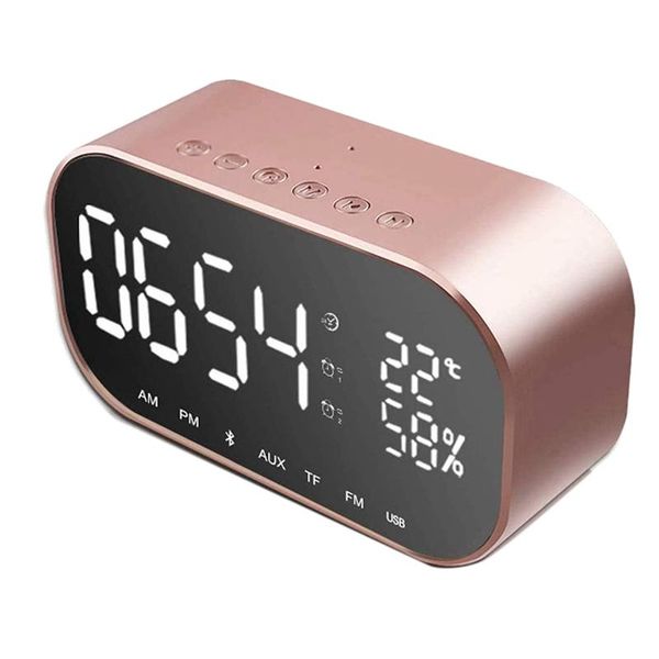 

portable speakers digital alarm clock bluetooth speaker, lclocks bedside with dual usb charging port, driver stereo speaker