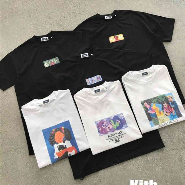 

men's t-shirts kith female black male shirt history month series kith t 1:1 graphic label, White;black