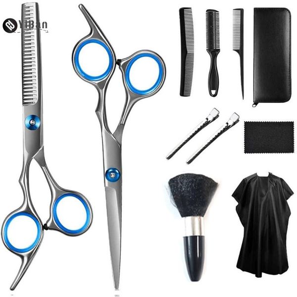 

hair scissors cutting set professional hairdressing barber thinning barbershop kit salon comb clips cape for home