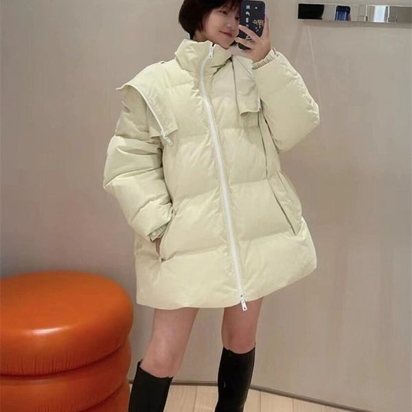 

2021 new winter high-end net red thickened loose hooded bv fashion bread down jacket women's short coat, Black