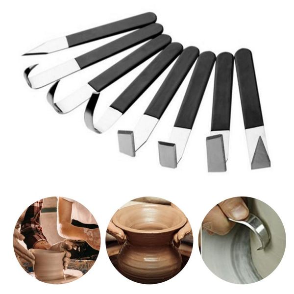 

professional hand tool sets tools8pcs/set multi-purpose stainless steel pottery wax clay sculpture carving fettling trimming set with soft r