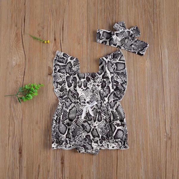 

clothing sets snake-skin color 2pcs set baby bodysuits clothes cotton triangle button jumpsuit+headband toddler boys girls outfits, White
