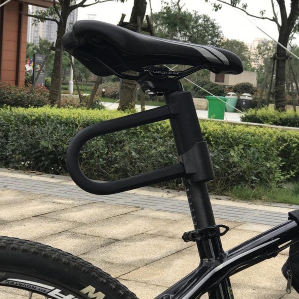 

bike locks u lock heavy duty shackle secure anti theft (black)