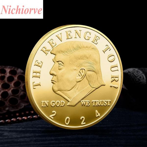 

trump 2024 coin commemorative craft the revenge tour save america again metal badge gold silver