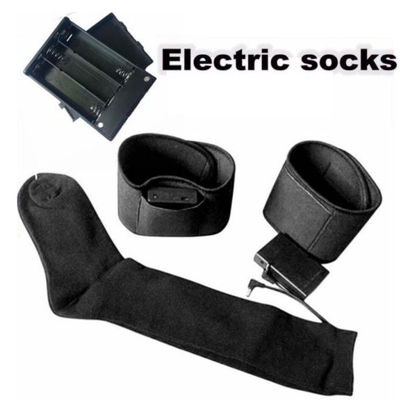 

sports socks heated battery operated heating comfy and soft for men women camping, Black