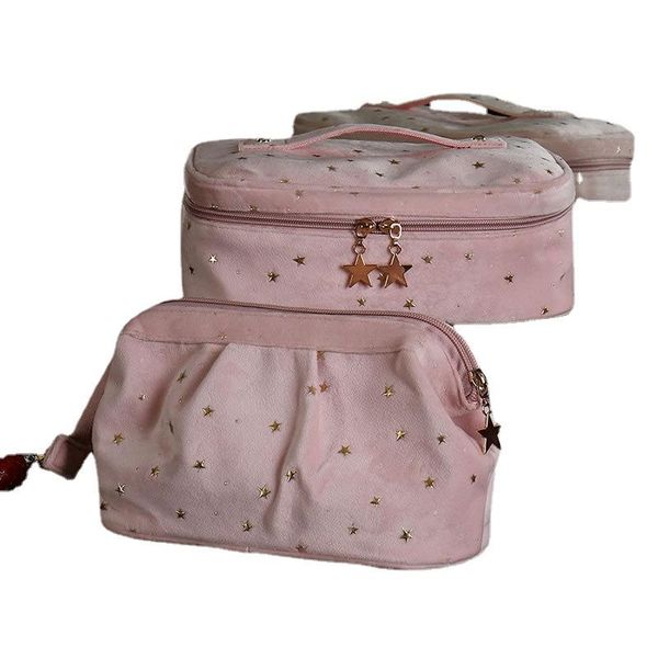 

cosmetic bags & cases ben baller women velvet soft portable travel storage sequins toiletry bag star flannel double layer make up gift