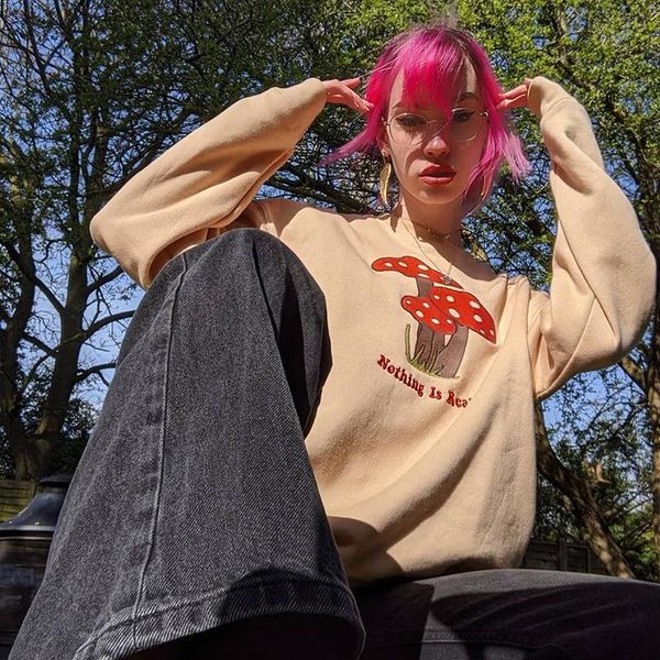 

women's hoodies & sweatshirts 2021 women casual loose oversize hoodie cartoon print streetwear pullover o neck autumn winter brown girl, Black