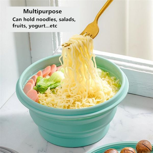 

bowls 10pcs lunch box grade silicone bowl folding foldable portable storage container eco-friendly 1000ml outdoor travel