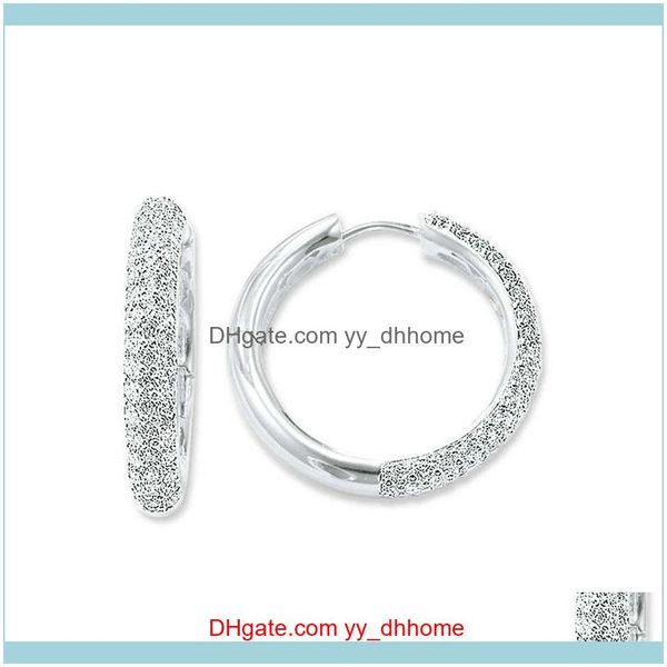 Jewelryhinged Creolen-Ohrringe für Damen und Herren, weiße Zirkonia, runde Sier-Mode, gute Schmuckgeschenke, Hie Drop-Lieferung 2021 Fyrh4
