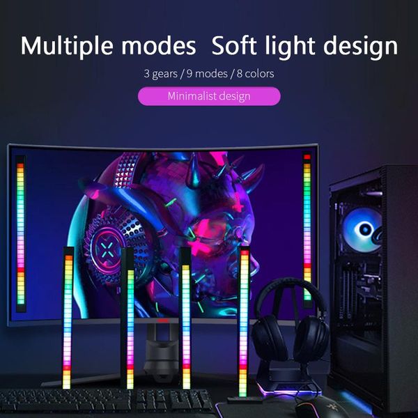 

smart home control ambient usb auto decoration night decor pickup rhythm light rgb sound strip car interior led atmosphere