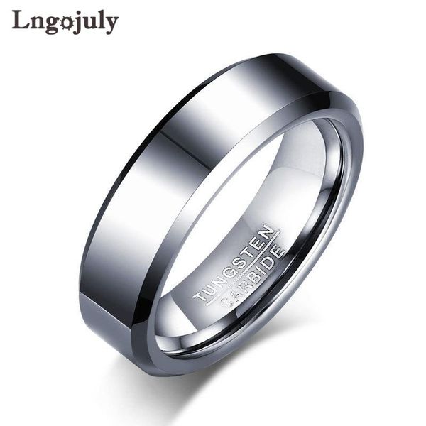 

wedding rings fashion 6mm tungsten carbide ring for men bands smooth jewelry husband gift gentleman engagement party, Slivery;golden