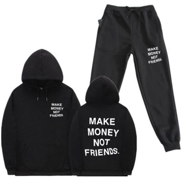 

mens letters printing tracksuits fashion trend long sleeve fleece hooded sweater pants suits designer female loose casual letter pattern set, Gray