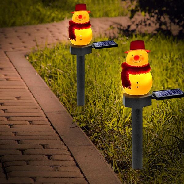 

lawn lamps led snowman solar lamp christmas garden decoration cartoon light outdoor courtyard landscape lighting