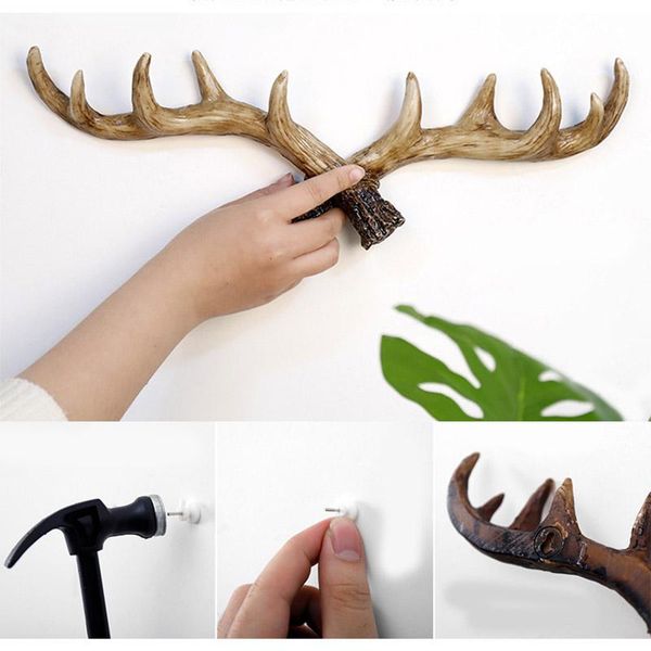 

hangers & racks retro antler hook decoration wall hanging coat rack clothing store entrance key yu-home