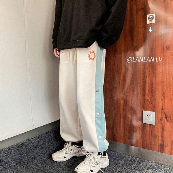 

women's pants & capris woman summer style korean fashion loose-breasted sweatpants with waist hip hop harajuku trousers y2k pantsuits, Black;white