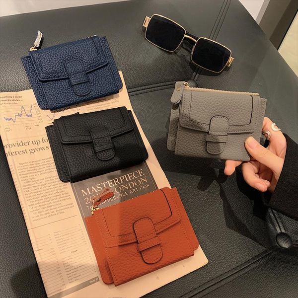 

card holders head-layer psoriasis bag zero wallet leather ultra-thin multi-card bit document 2021, Brown;gray