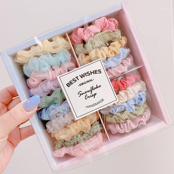 

1box girls scrunchies summer elastic hair bands fashion headband for women ponytail holder accessorie set1
