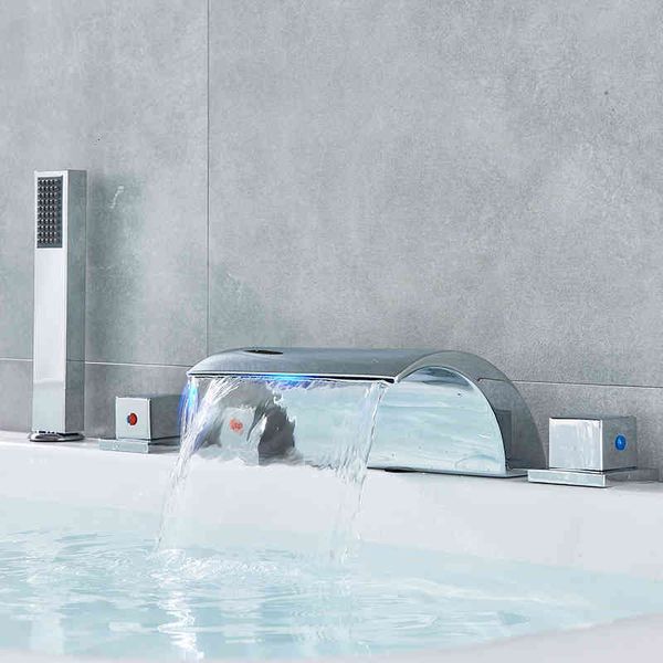 

bathroom shower heads led waterfall bathtub faucet widespread tub sink three handles cold water mixer bath tap 8i6o