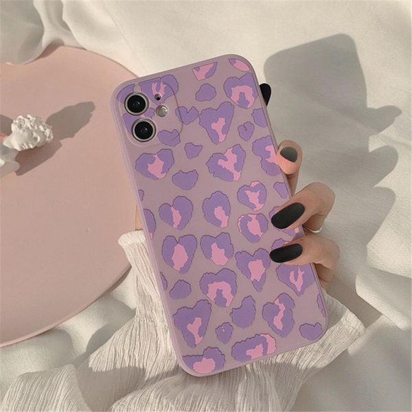 

cell phone pouches cute purple leopard wave point case for 12 11 pro max x xr xs 7 8 puls se 2021 cases soft silicone cover