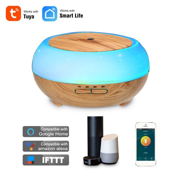 

smart wifi wireless 400ml aroma essential oil diffuser air humidifier compatible with alexa and google home amazon voice control