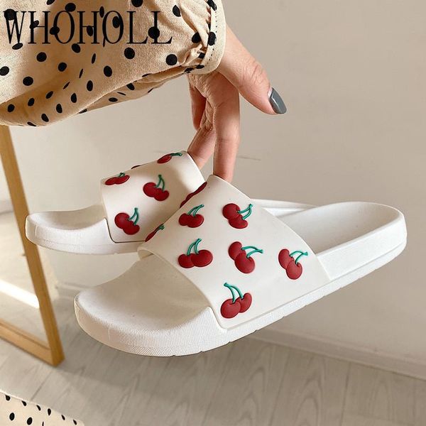 

summer shoes indoor home cute fruit slippers slides non-slip flip flops women's sandals beach footwear, Black