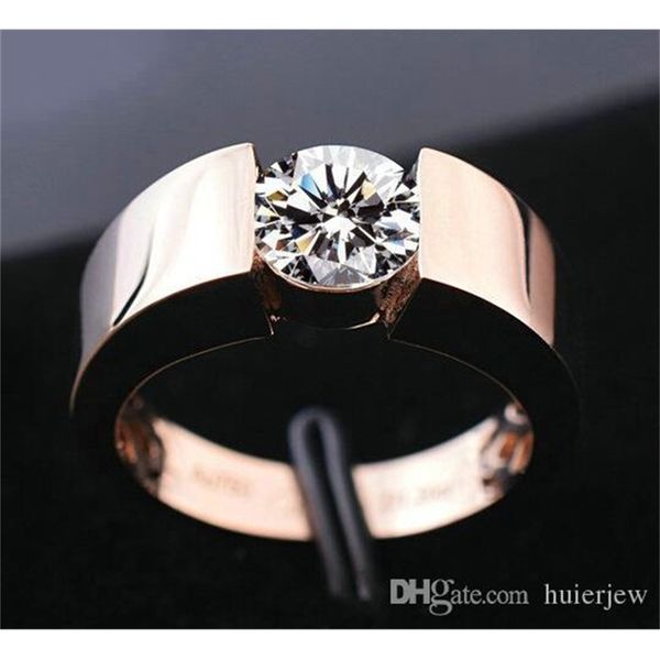 

wedding rings men woman engagement silver 18k rose gold plated cz diamond lovers promise for women 9d1r