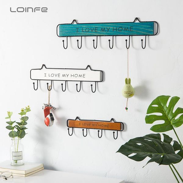 

creative solid wood wrought iron decoration hook japanese-style home door coat and hat key hanger sundries kitchen wall hanging hooks & rail