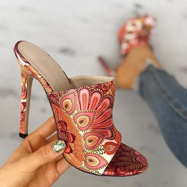 

dress shoes 2021 summer for women sandals peep toe slip on party pumps stiletto high heels slides wedding zapatos mujer, Black