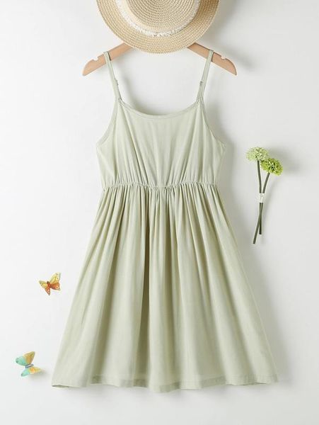 

girls solid cami dress she, Red;yellow