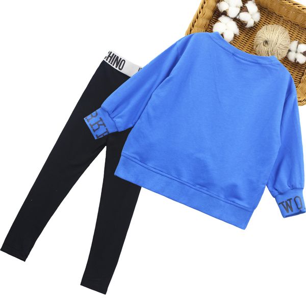 

girls clothes letter clothes for girls sweatshirt + leggings tracksuit for girl autumn winter childrens clothes 6 8 10 12 14, White
