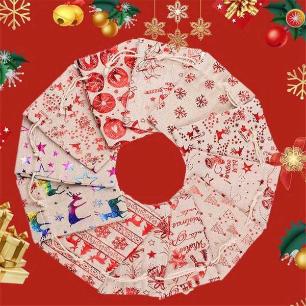 

gift wrap 5pcs/lot cotton linen christmas bags candy gifts jewelry packaging drawstring bag