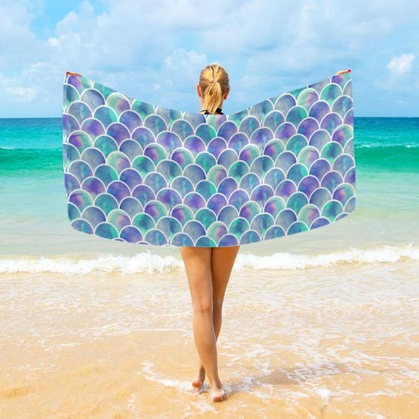 

towel light blue water drop printing beach outdoor sports quick-drying swimming wicking absorbent shawl