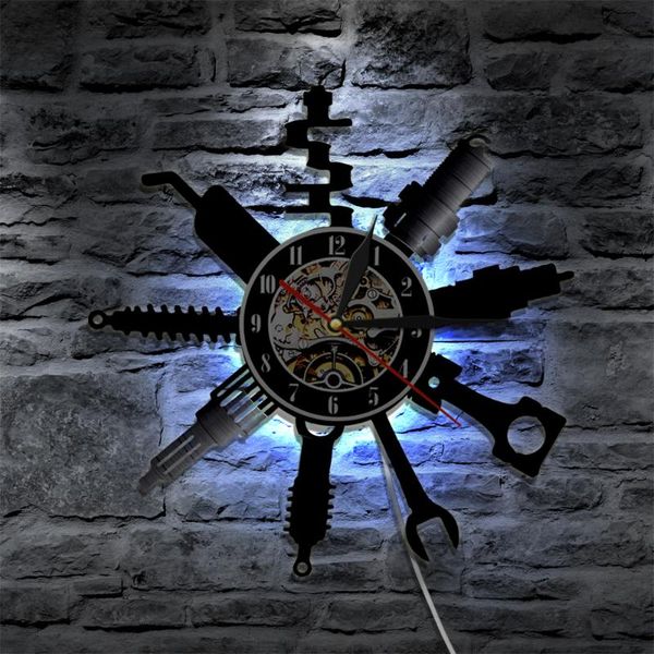 

wall clocks auto repair car garage clock mechanic service workshop record room decor